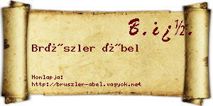 Brüszler Ábel névjegykártya